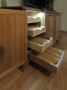 Door-switched LED illuminated interior lights. Dovetailed drawers on soft-close under-mount guides.